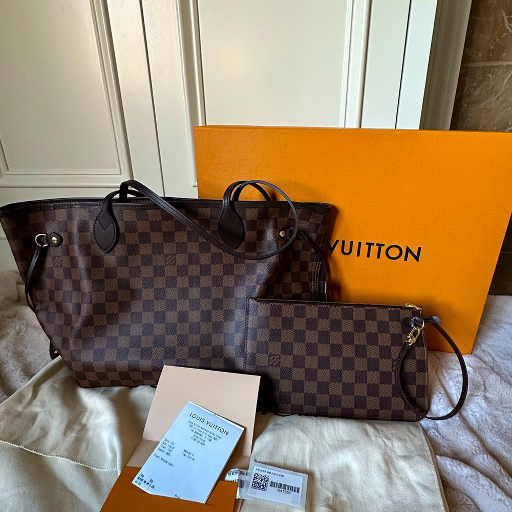 New! Neverfull MM Louis Vuitton Damier